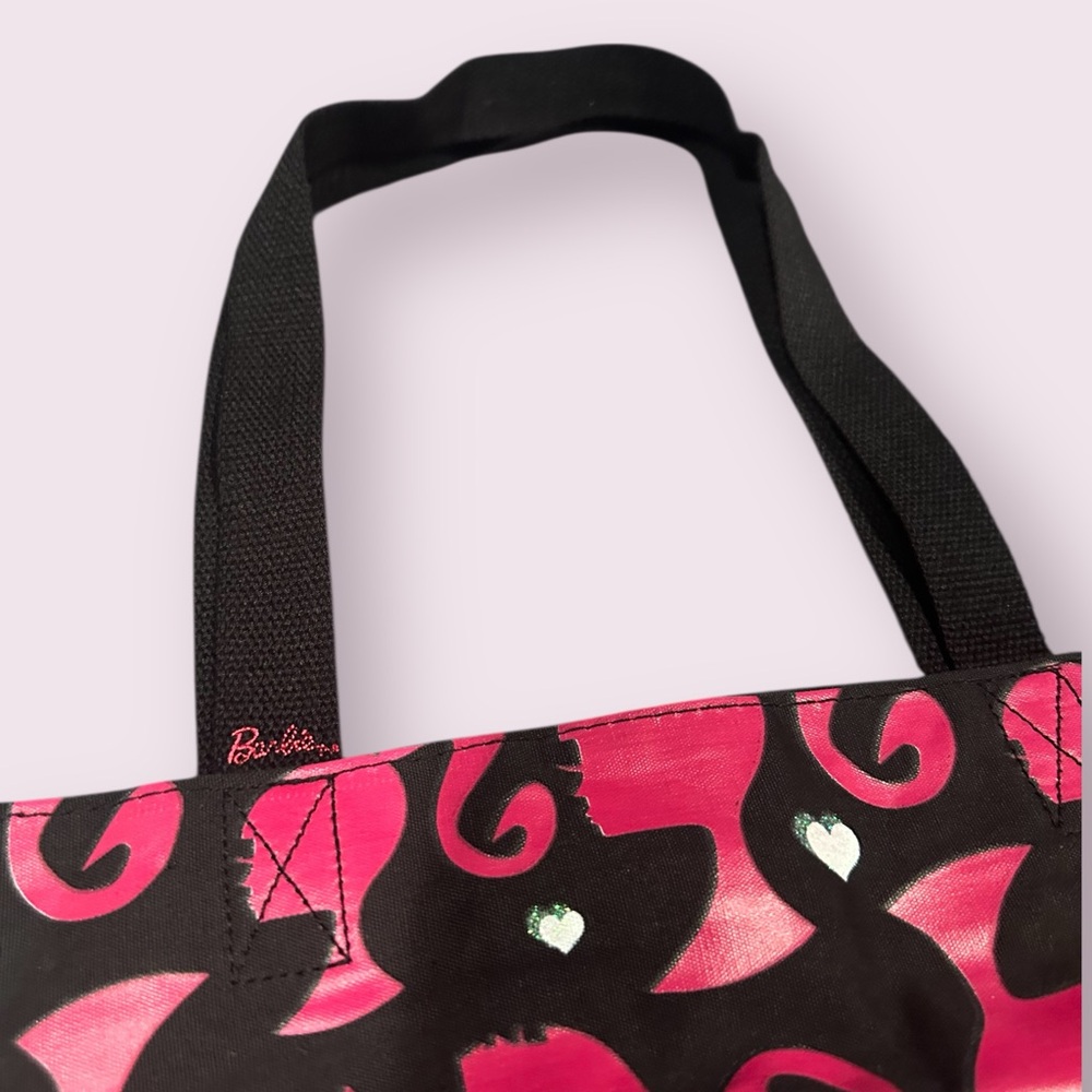 Stylish Black and Pink Barbie Tote Bag - Picture 4 of 10